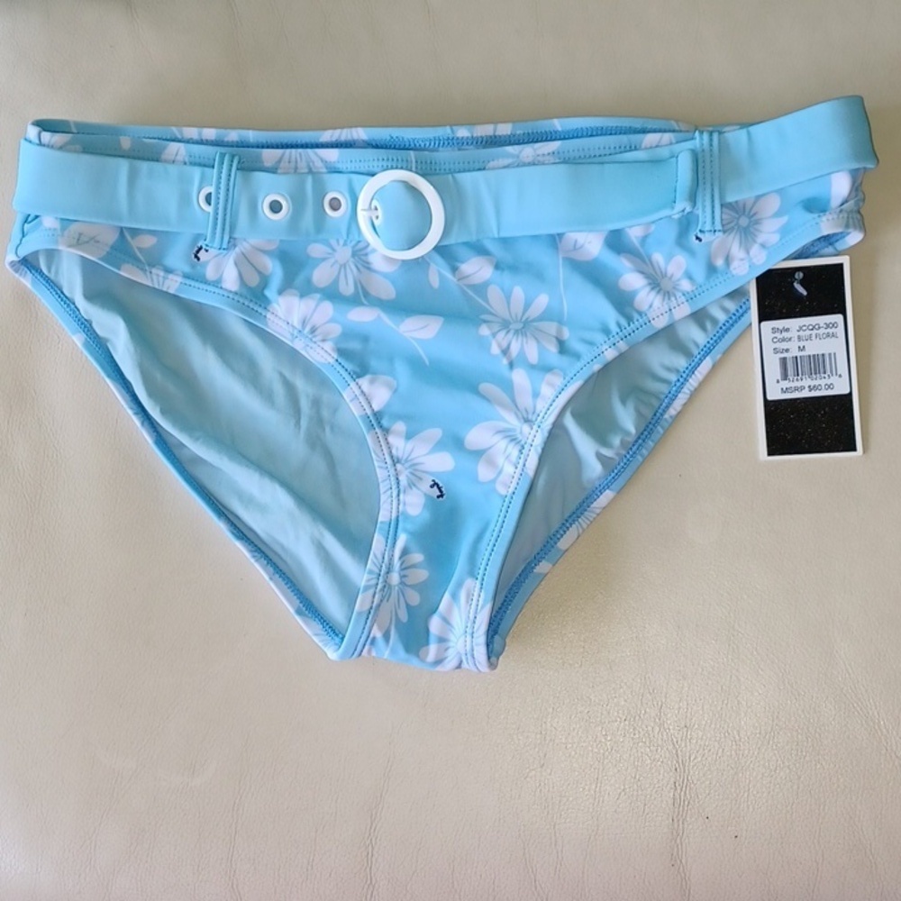 Juicy Couture Black Label Blue Floral Bikini Bottom, M